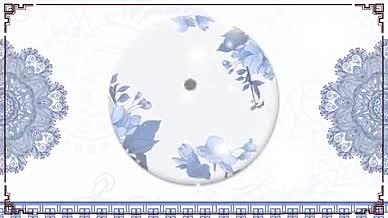 蓝色唯美中国水墨札染青花瓷文化展示片头视频的预览图